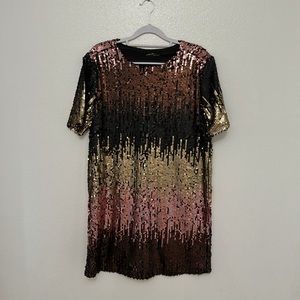 New Years sparkle ombré dress size large